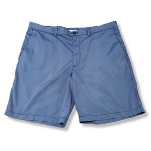 14th & Union Shorts Size 42 Men's Flat Front Chino Shorts Striped Casual Blue